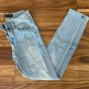 Express Jeans Embroidered Star Rockstar Jeans Skinny Legging Mid Rise Size 2R